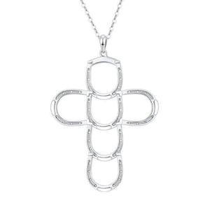 Saints Faith & Luck Cross Necklace Silver