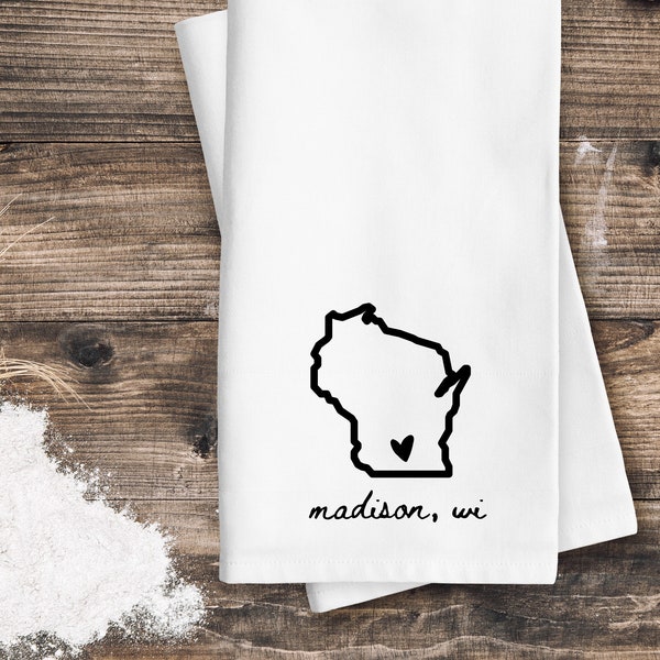 Madison Kitchen Towel, Madison Wisconsin Gift, Madison WI Towel, Madison Home Gift