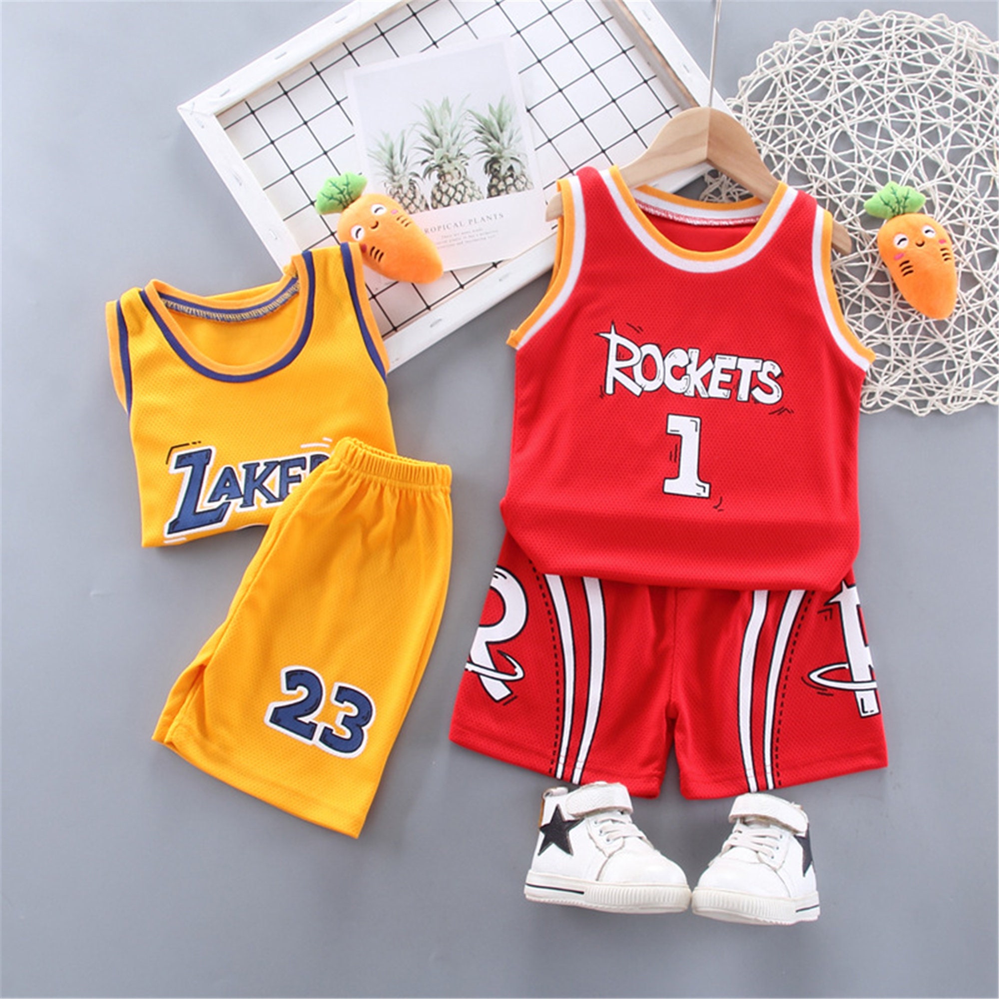 Basketball Trikot Set Kinder 2-teilig - Ärmelloses Outfit Für Jungen