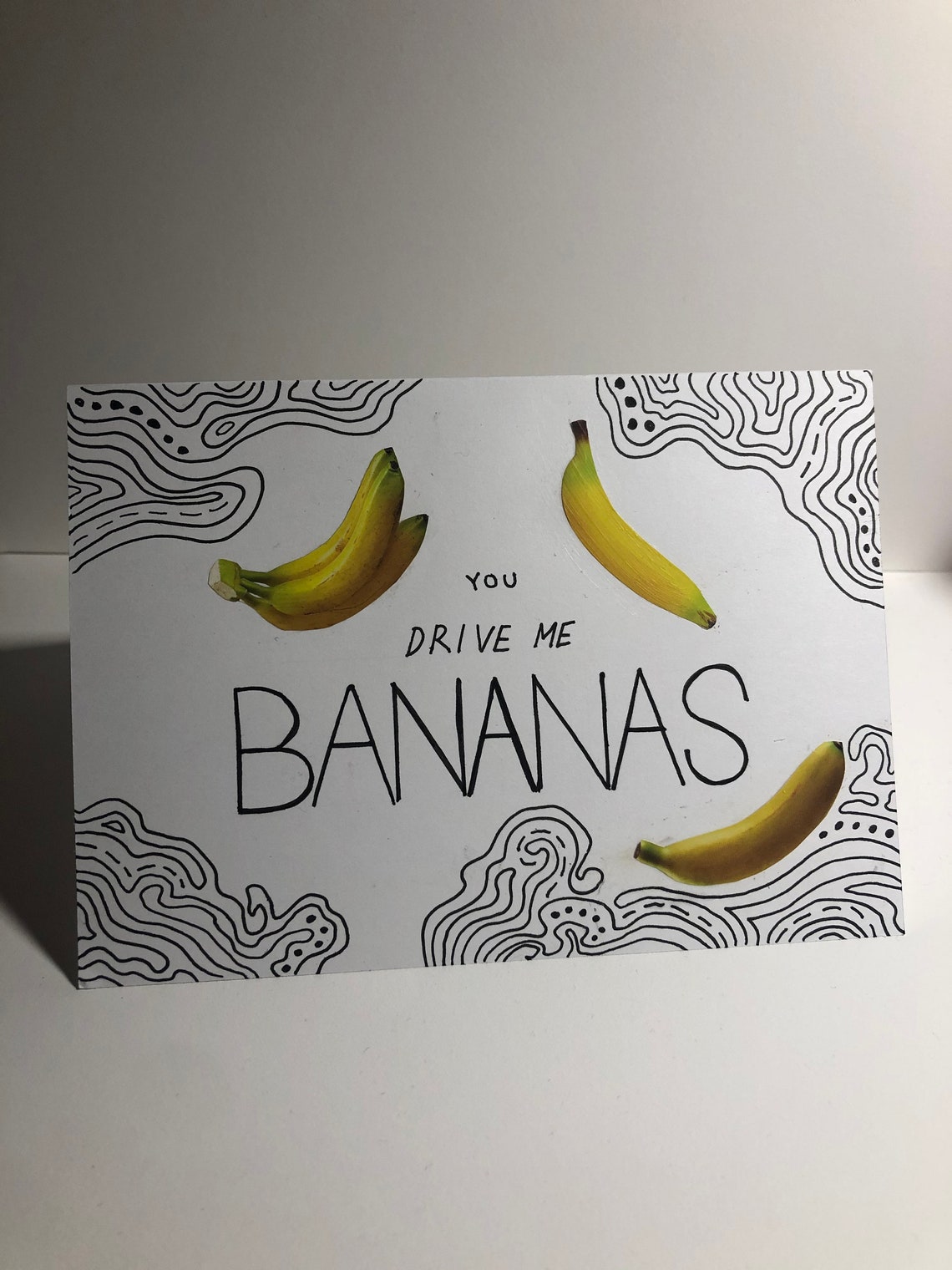 Punny Valentines Card You Drive Me Bananas Etsy