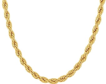 14KT yellow gold filled 4mm rope chain