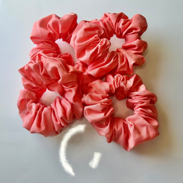 Large Salmon Pink Scrunchie - Stylish Hair Accessory, Perfect Chic Gift Idea for Mother's Day, Trendy for Him and Her