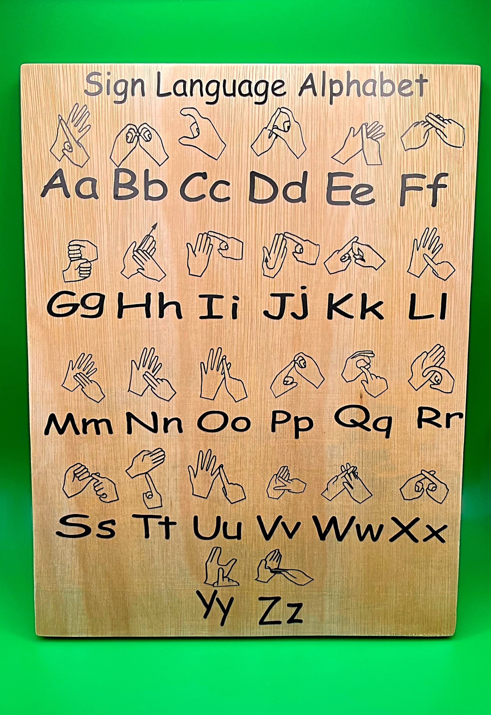 Wooden Sign Language A to Z Alphabet Board Makaton Etsy Canada