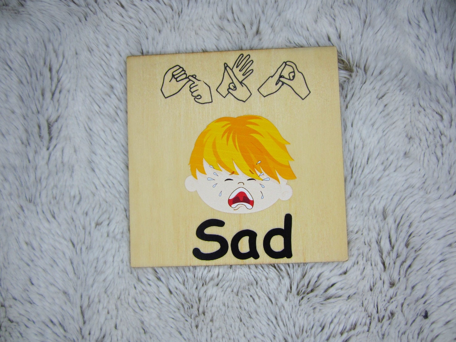 7 Sign Language Emotions Flash Cards British Sign Language Etsy