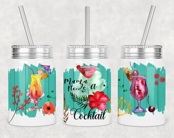 Diseño de sublimación "Mamá necesita un vaso de cóctel" (descarga digital)