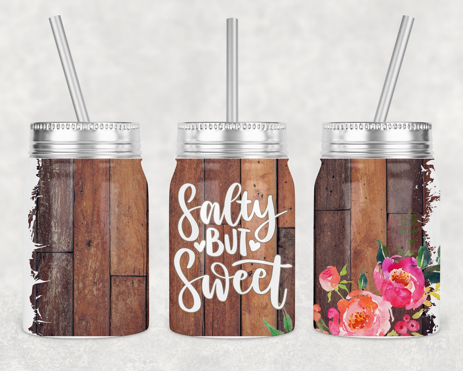 17 Oz Mason Jar Tumbler Sublimation Design Wrap Template Girl Power
