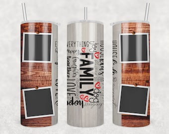 20oz Skinny Tumbler Sublimation Design: Family Portrait Frames (Digital Download PNG)