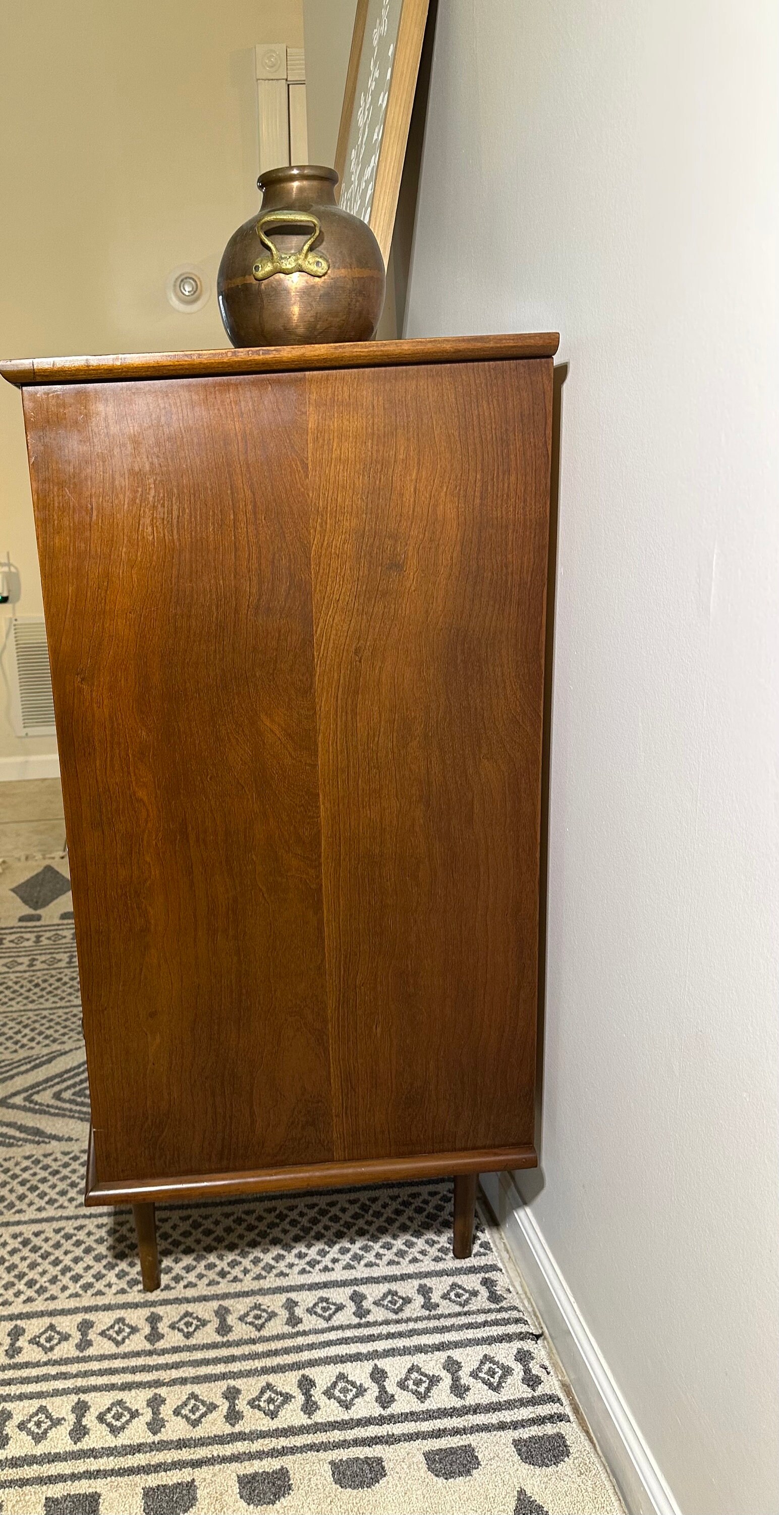 Mid Century Modern Tallboy Dresser // Vintage MCM Furniture // Living