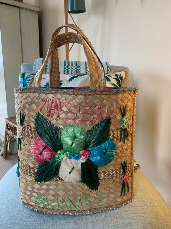 Vintage Straw Basket Bag