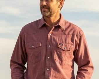 ヴィンテージ ラングラー メンズ レッドシャンブレー *パールスナップボタン* ウエスタンシャツ XXL