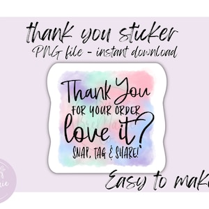 Thank You Sticker png, Review Sticker png, thank you packaging sticker, print and cut stickers, small business sticker png, small shop png