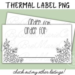 Order For Thermal Label Design, Cute Thermal Label PNG, Packaging Stickers, Shipping Labels, Small Business Packaging Sticker, Pickup Label
