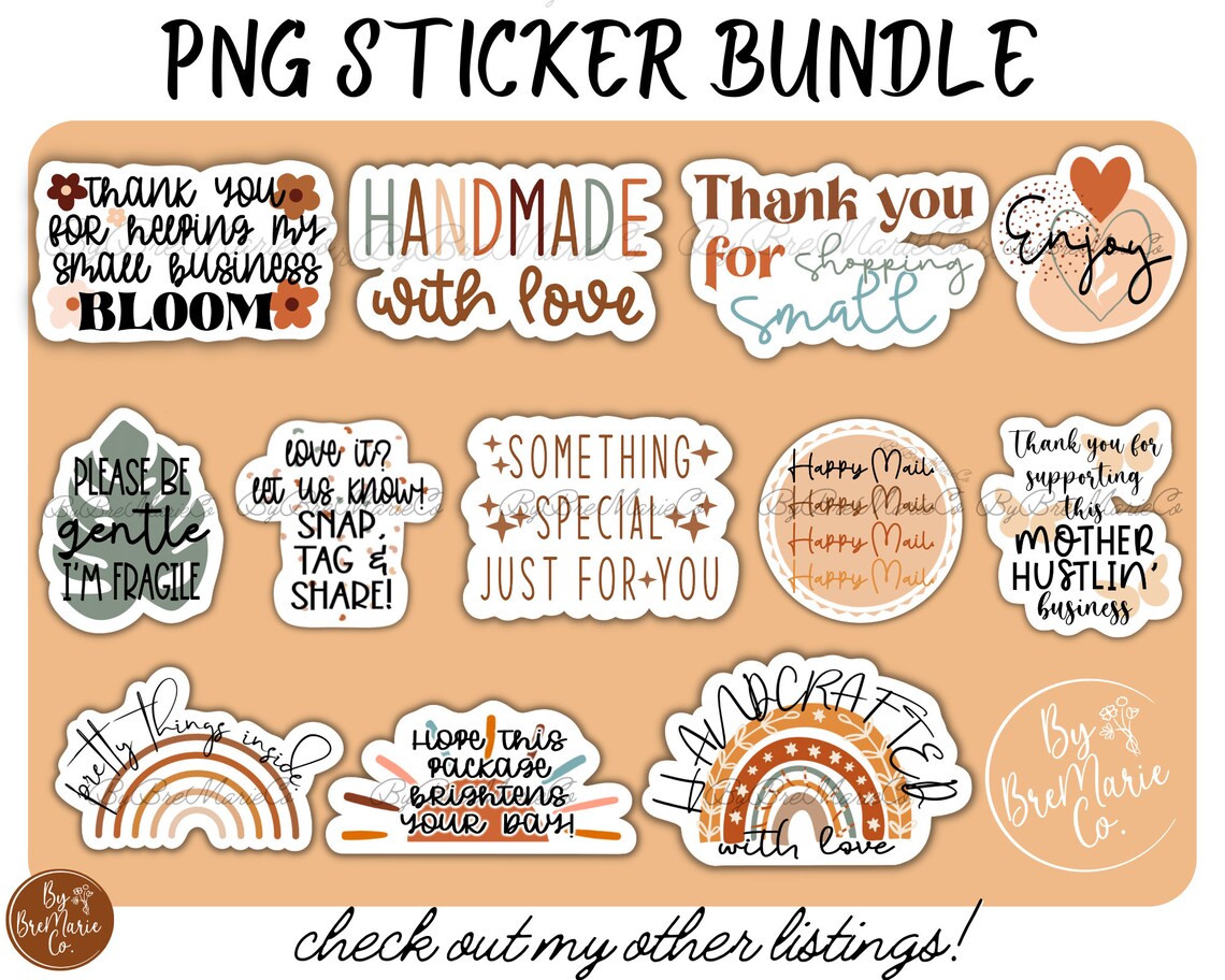PNG Sticker Bundle, Shipping Sticker Bundle, Business Sticker PNG ...