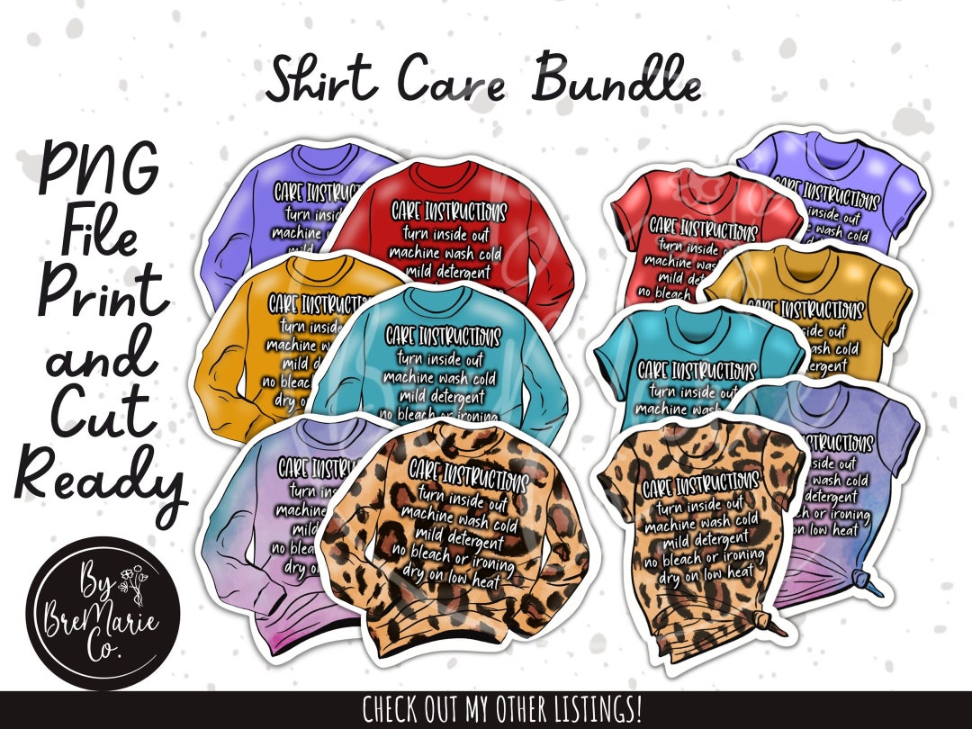Print and Cut Shirt Care Card, Shirt Care Instructions, Wash ...
