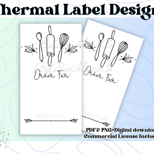 Baker Thermal Label Design, Treats Thermal Label PNG, Chef Packaging Stickers, Food Label, Small Business Packaging Sticker, Pickup Label