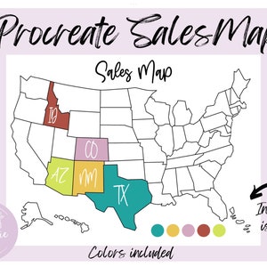 Procreate Verkaufskarte, Sales Map Tracker, Etsy Procreate Karte, Procreate Karte