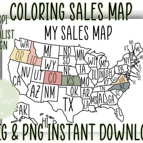 Sales Map INSTANT DOWNLOAD Etsy