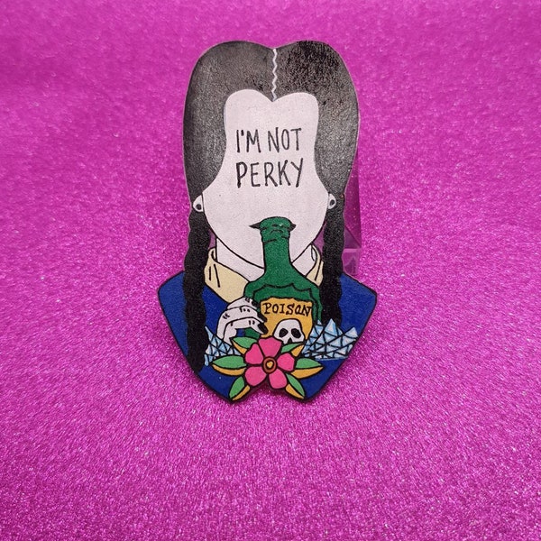 Wednesday Addams Pin Badge, Addams Family, Old School Tattoo Style, Alternative Accessories, Spooky Girl, Bag or Lapel Pin