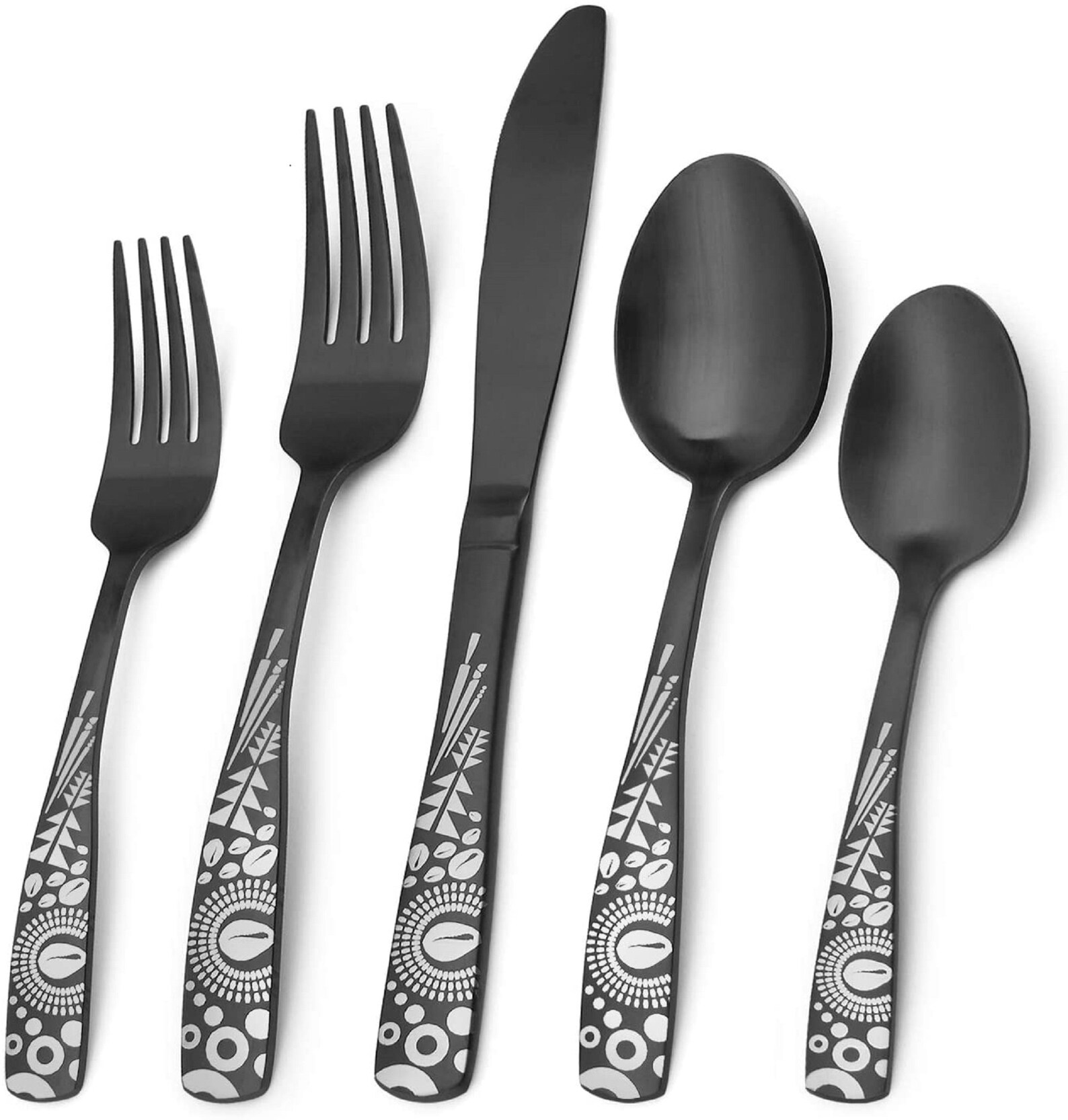 Matte Black Silverware Set Stainless Steel Flatware Set Etsy