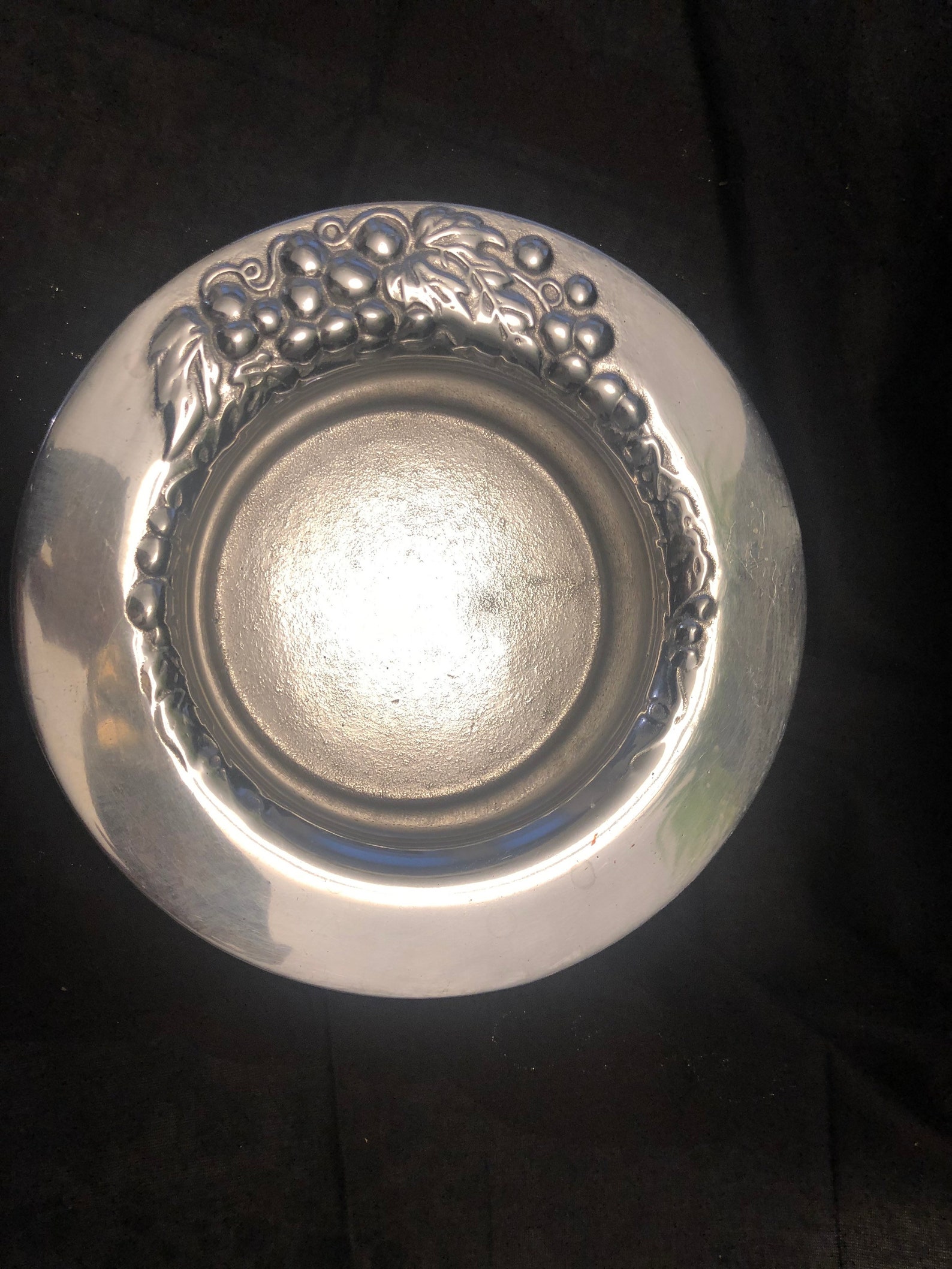 The Wilton company Pewter Dish With Grapes On Rim Etsy