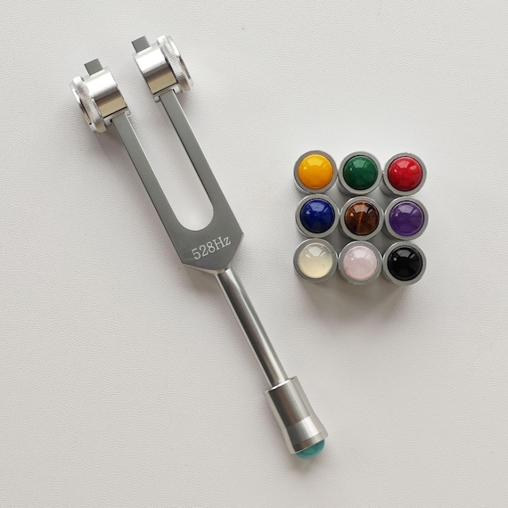 528 Hz Weighted Tuning Fork, 528hz Tuning Forks With Gem Foot - Etsy