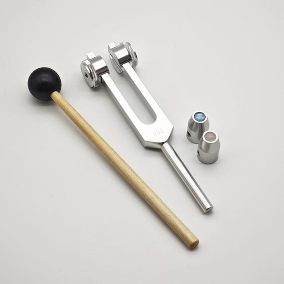 432 Hz Weighted Tuning Fork – Optional 8mm Rose Quartz