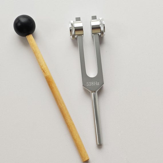 528 Hz Weighted Tuning Fork, 528hz Tuning Forks With Gem Foot - Etsy
