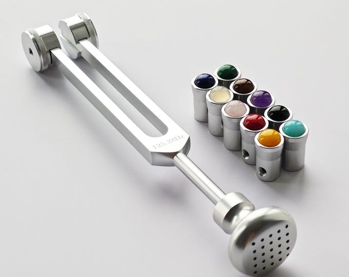 125.28 Hz Weighted Tuning Fork with Gem Boots – Sound Healing Tool