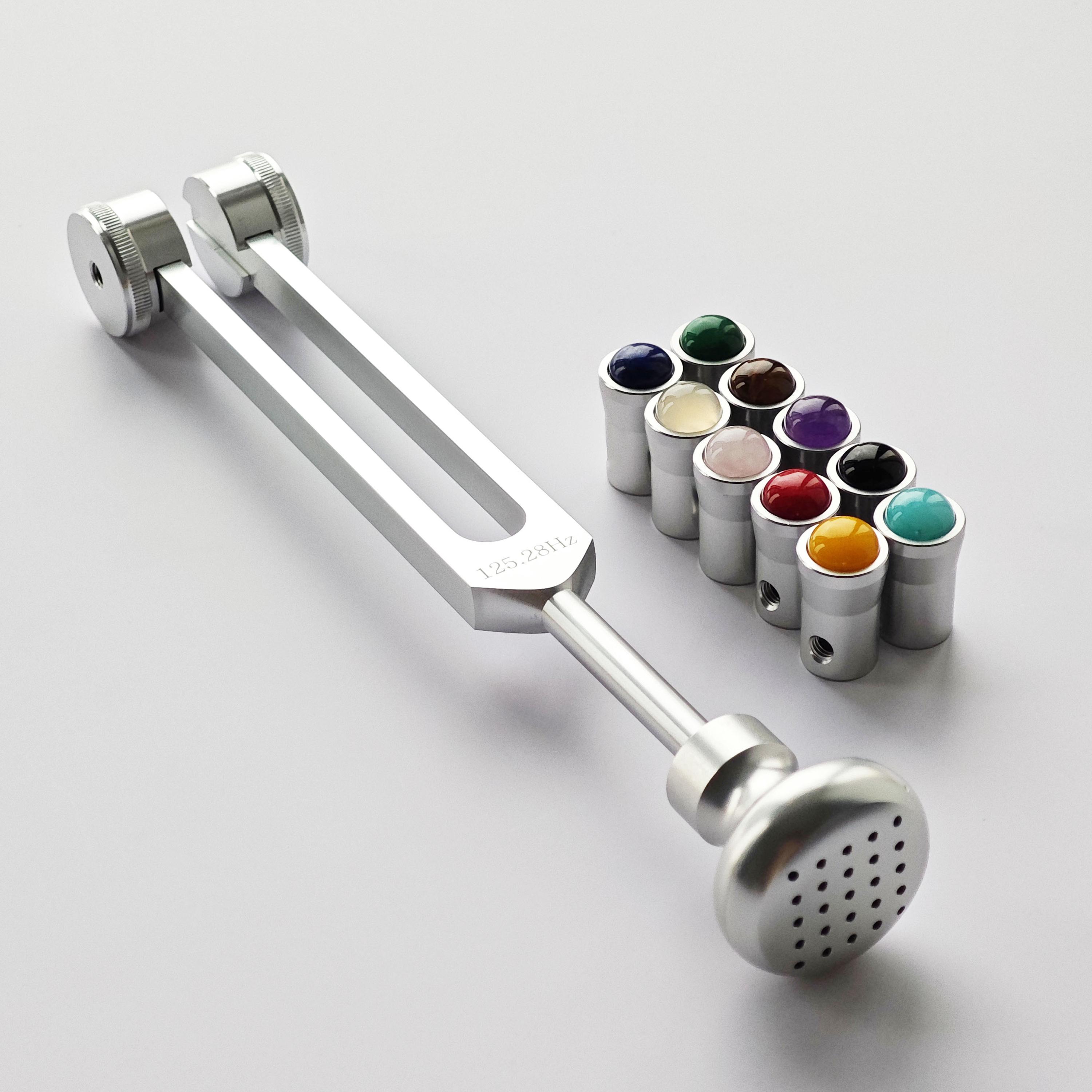 125.28 Hz Weighted Tuning Fork With Gem Boots – Sound Healing Tool