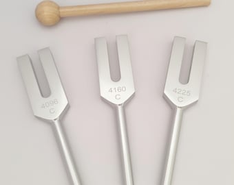 Engel Stimmgabel-Set zur Reinigung von Kristallen, 4096 Hertz 4160 Hertz 4225 Hertz Stimmgabeln, Kristallstimmer