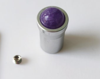 Amethyst Gem Foot for Tuning Forks, Removable 12mm/25mm Gem Point fit for 7mm Stem Weighted Tuning Fork ( 1 Piece)