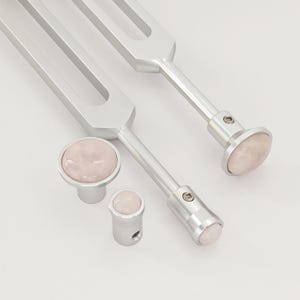 Rose Quartz Gem Foot for Tuning Forks, 12mm 25mm  Removable Gem Point fit for 7mm Handle Weighted Tuning Fork