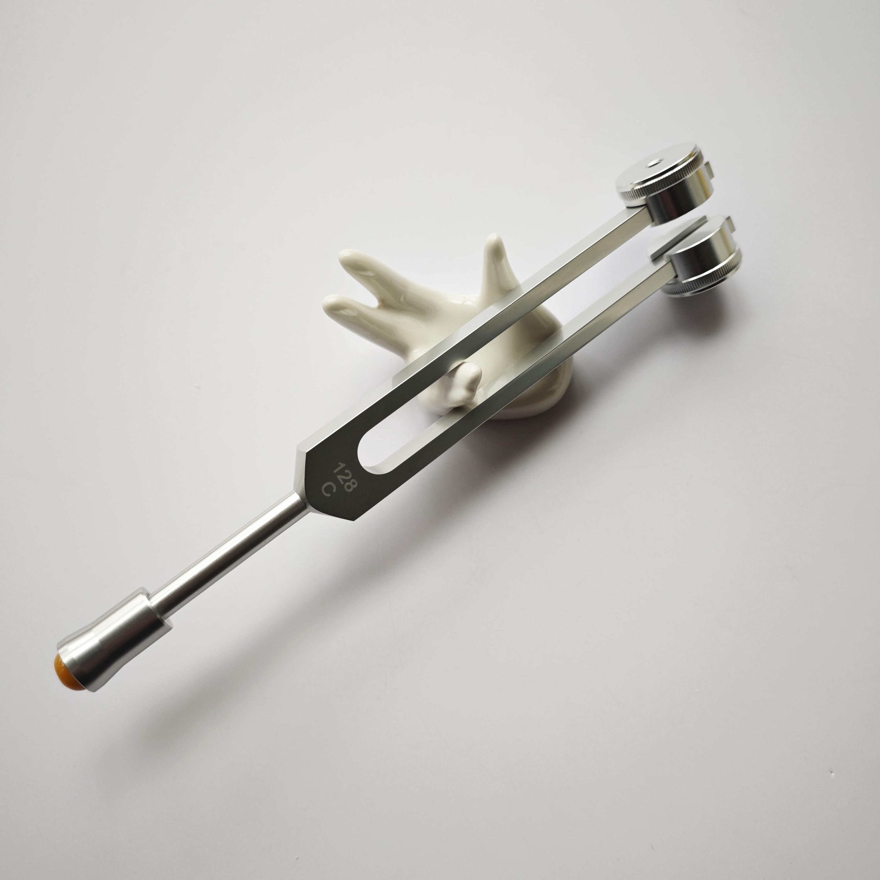 128 Hz Weighted Tuning Fork with 1pc Gem Foot, 128Hz Tunging Fork Rose Quartz Gem Boot