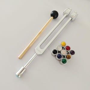 93.96HZ Weighted Tuning Fork with 1PC Gem Foot, 12th Harmonic of Schumann Resonance, Gem Attachment
