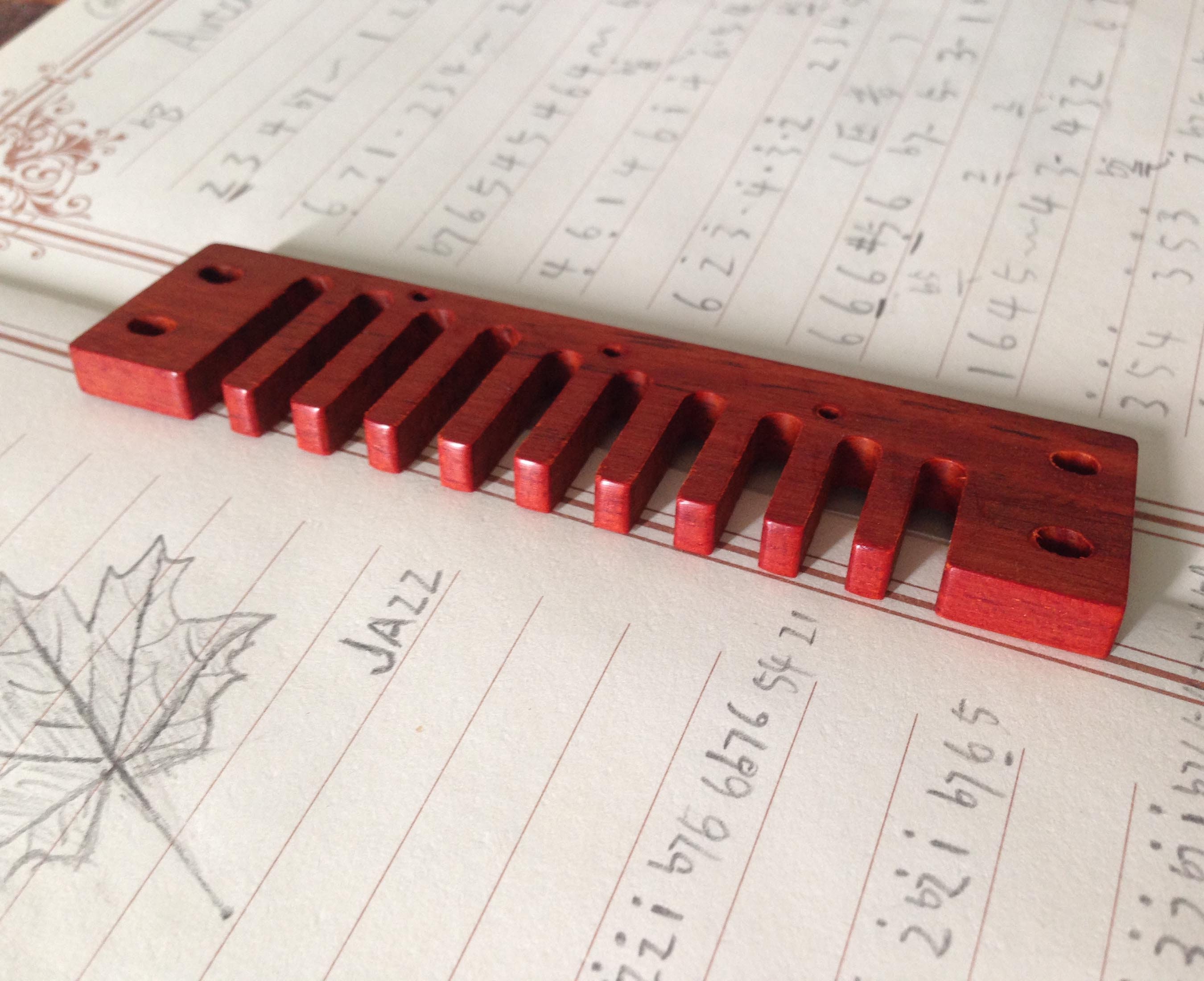 Harmonica Comb Custom Sandalwood Harmonica Comb Etsy
