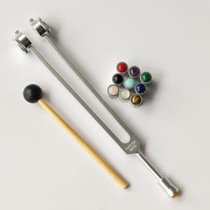 Low OM 68.05Hz Tuning Fork with Gem Foot, 68.05hz Weighted Tuning Fork