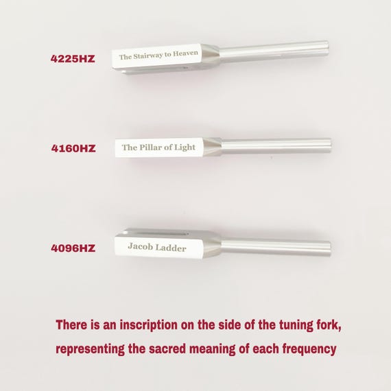 Angel Tuning Fork Set for Cleansing Crystals, 4096hz 4160hz 4225hz