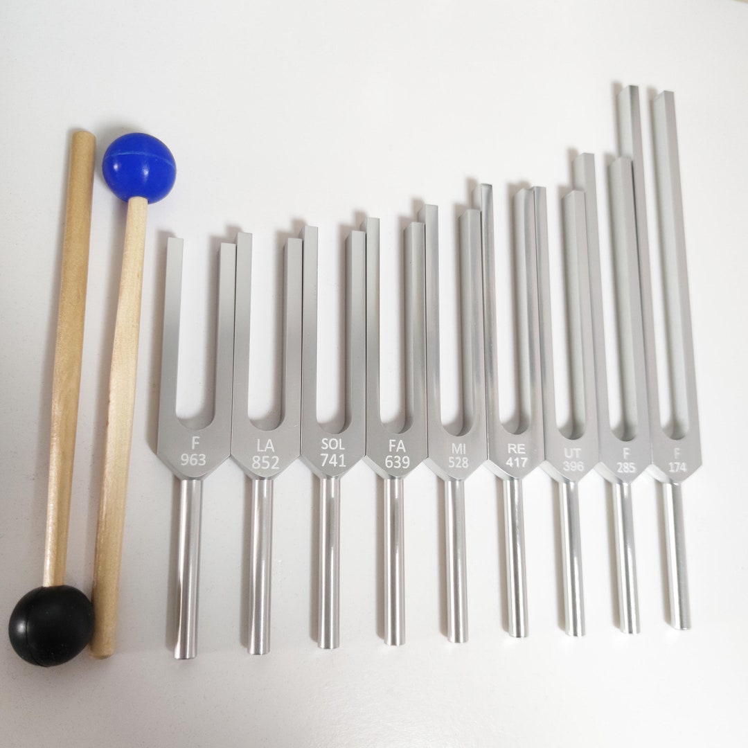 9 Solfeggio Frequencies Tuning Forks Tuning Fork Set Etsy