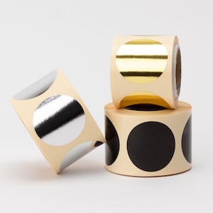 Adesivo rotondo, effetto oro, effetto argento, nero | Adesivi, cerchio, pois