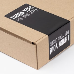 Aufkleber "Thank you for your order" schwarzweiß  | Sticker, Etiketten, Geschenk, Verpackung, Dankeschön, Banderolen