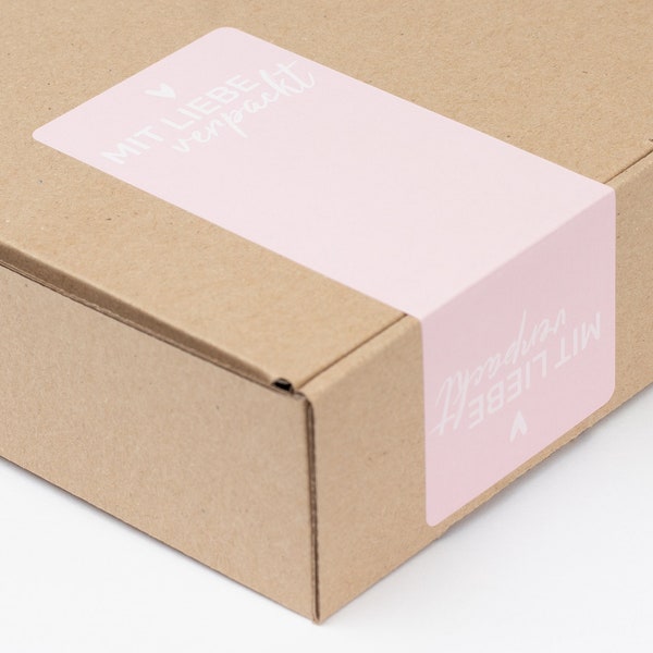 Aufkleber "Mit Liebe verpackt" rosa | Sticker, Etiketten, Verpackung, Dankeschön, Herz, Etsy Verkäufer, Geschenkverpackung, Banderolen