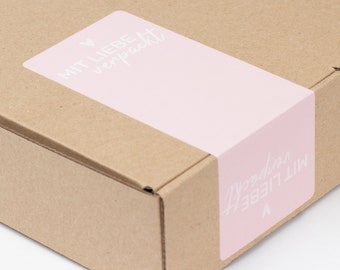 Aufkleber "Mit Liebe verpackt" rosa | Sticker, Etiketten, Verpackung, Dankeschön, Herz, Etsy Verkäufer, Geschenkverpackung, Banderolen