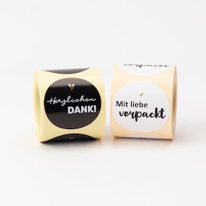 Aufkleber "Herzlichen Dank" / "mit liebe verpackt" | Sticker, Danke, Bestellung, Handmade Business, Verpacken