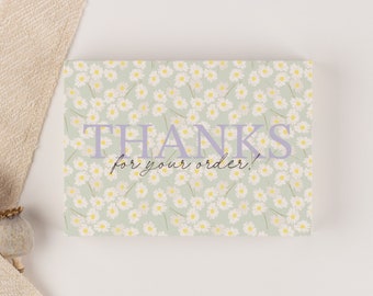 10 to 500 cards "Thanks for your order!" | Thank you cards, postcards, packaging, handmade shop, flowers