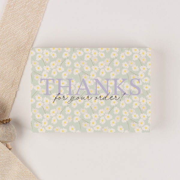 10 bis 500 Karten "Thanks for your order!" | Dankeskarten, Postkarten, Verpackung, Handmadeshop, Blumen