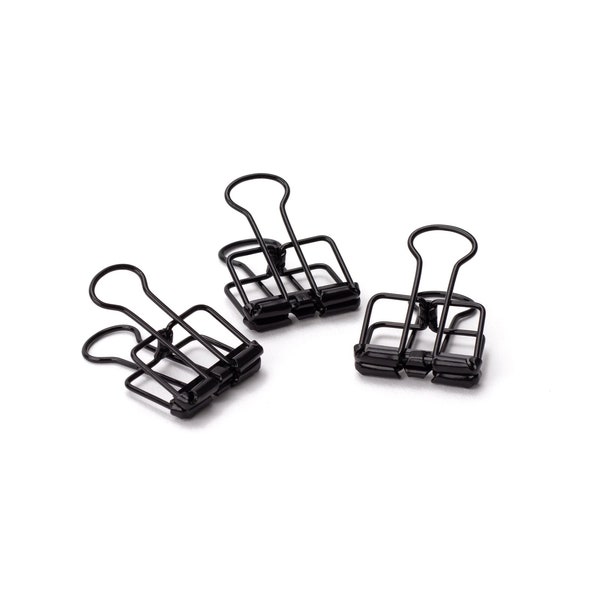 Premium Clips Schwarz, klein | Buchklammern, Wire-Clips, Büroklammern, Foldback-Klammern