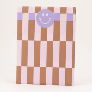 Papiertüten Bold Stripes, Caramel / Rosa