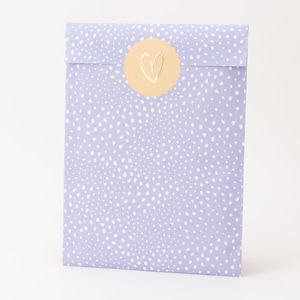 Buste in carta Spontaneous Pois, effetto oro, lilla/bianco | Sacchetti regalo, confezioni regalo, sacchetti piatti, sacchetti di carta