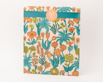 Bolsas de papel XXL mundo de las flores | Bolsas de regalo, envoltorios de regalo, bolsas planas, bolsas de papel, embalajes, embalajes para artículos grandes, A4