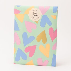 Paper bags minty hearts Summer, gift bags, gift packaging, flat bag, paper bags, spring image 2